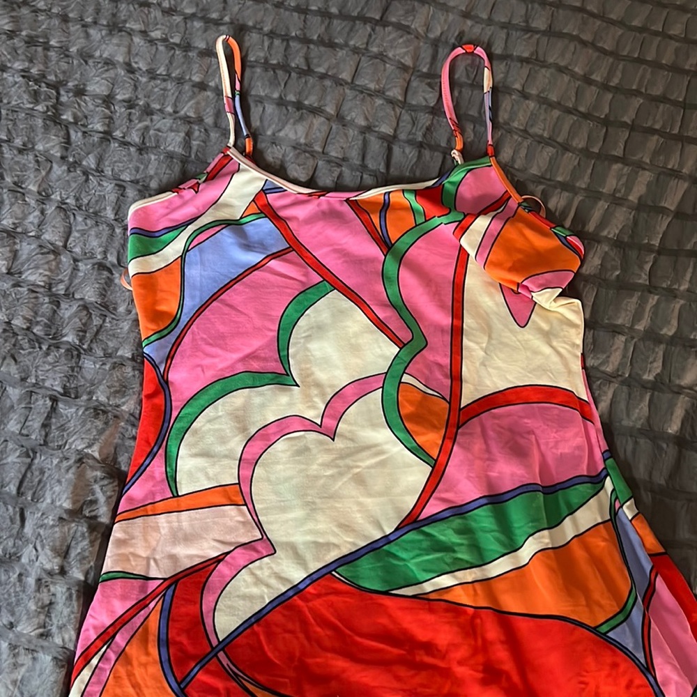 Colorful print mini dress